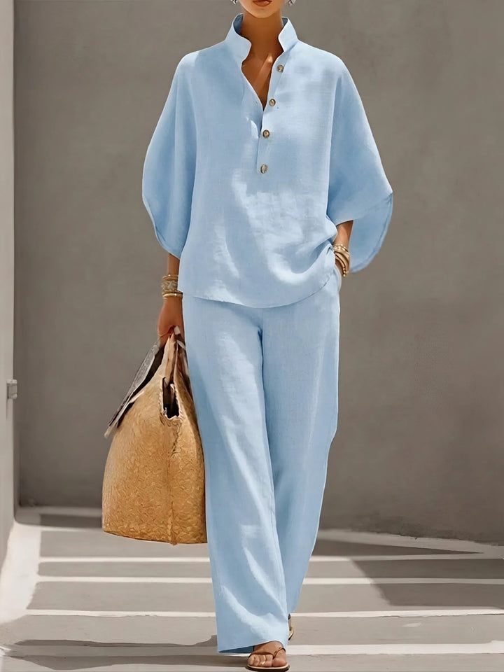 Isabel relaxed two piece set with wide leg trousers – image 2