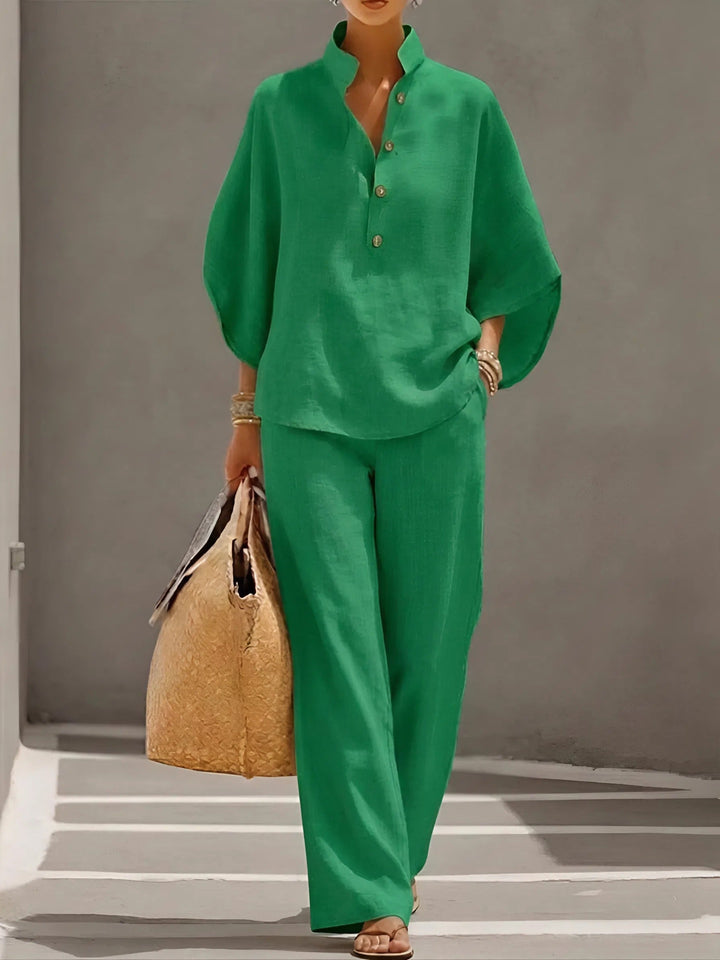 Isabel relaxed two piece set with wide leg trousers – image 3