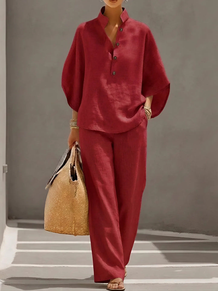 Isabel relaxed two piece set with wide leg trousers – image 6