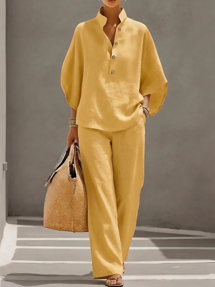 Isabel relaxed two piece set with wide leg trousers – image 7
