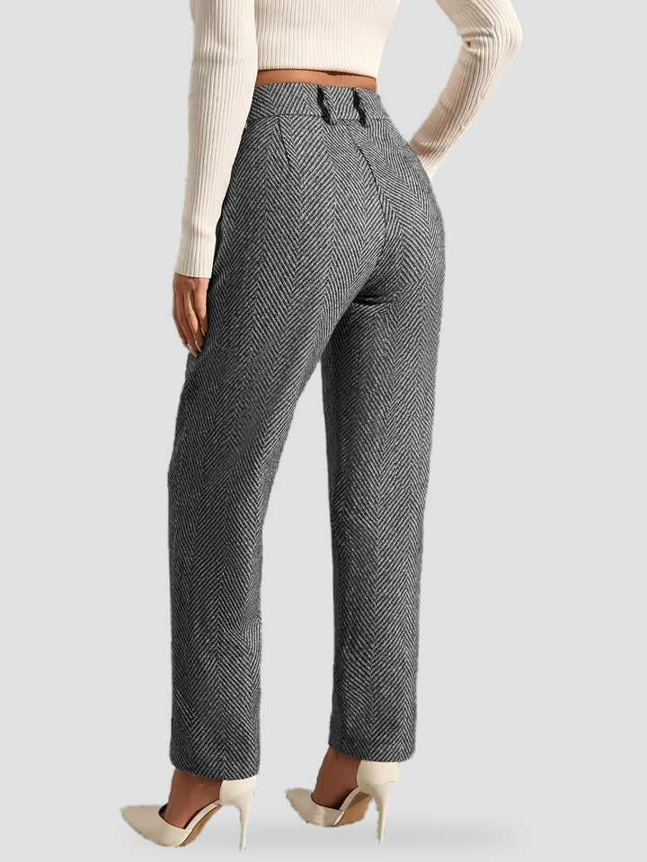 Constance grey straight leg trousers, detail