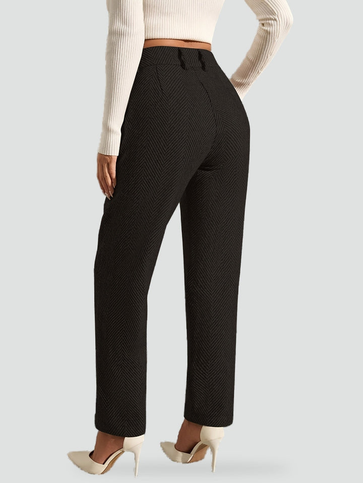 Constance grey straight leg trousers, side view