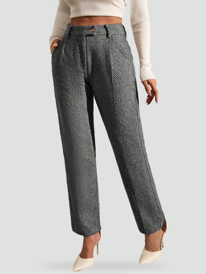 Constance grey straight leg trousers, full length