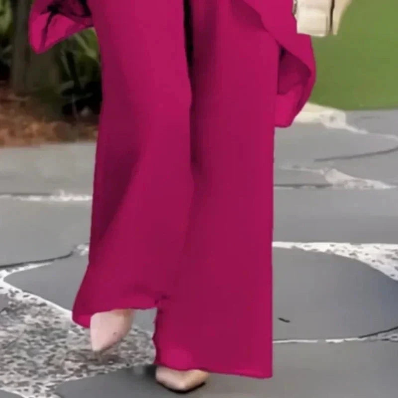 Svea layered asymmetric top and wide leg trouser set – image 6