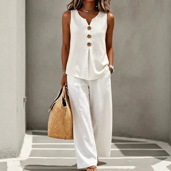 Estelle relaxed top and elastic waist trouser set – image 4