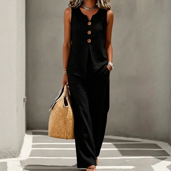 Estelle relaxed top and elastic waist trouser set – image 5