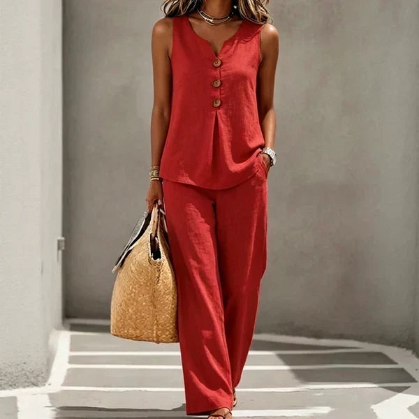 Estelle relaxed top and elastic waist trouser set – image 6