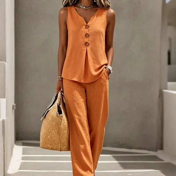 Estelle relaxed top and elastic waist trouser set – image 8