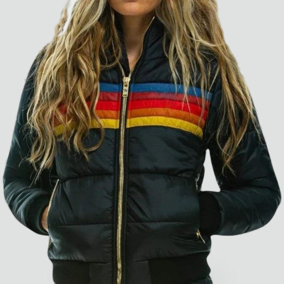 Georgina puffer jacket in retro blue