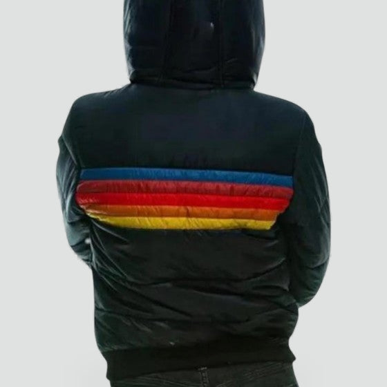 Georgina puffer jacket, hood strap detail