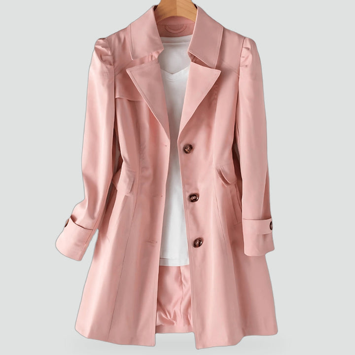 Isabeau classic trench coat, front view