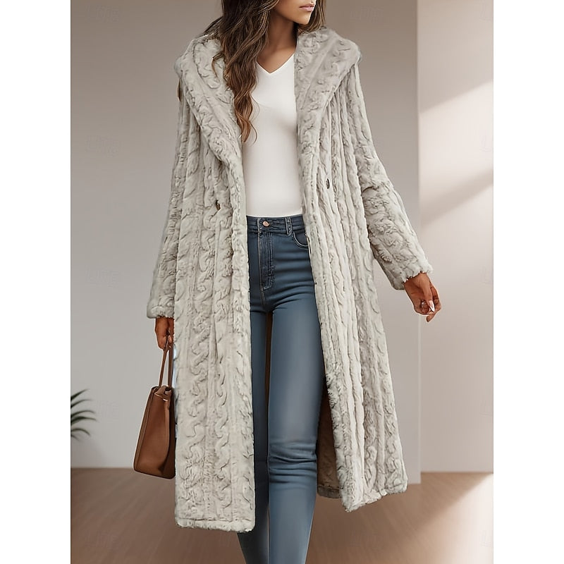 Winnie cosy long hooded coat