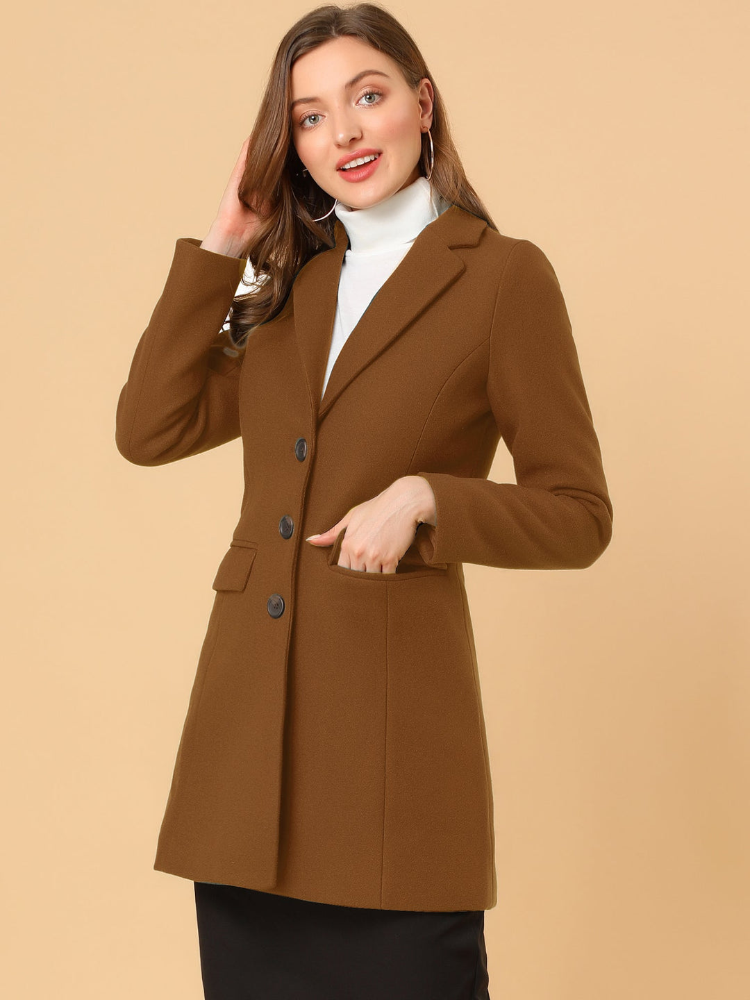 Bertille classic tailored coat with collar – image 29