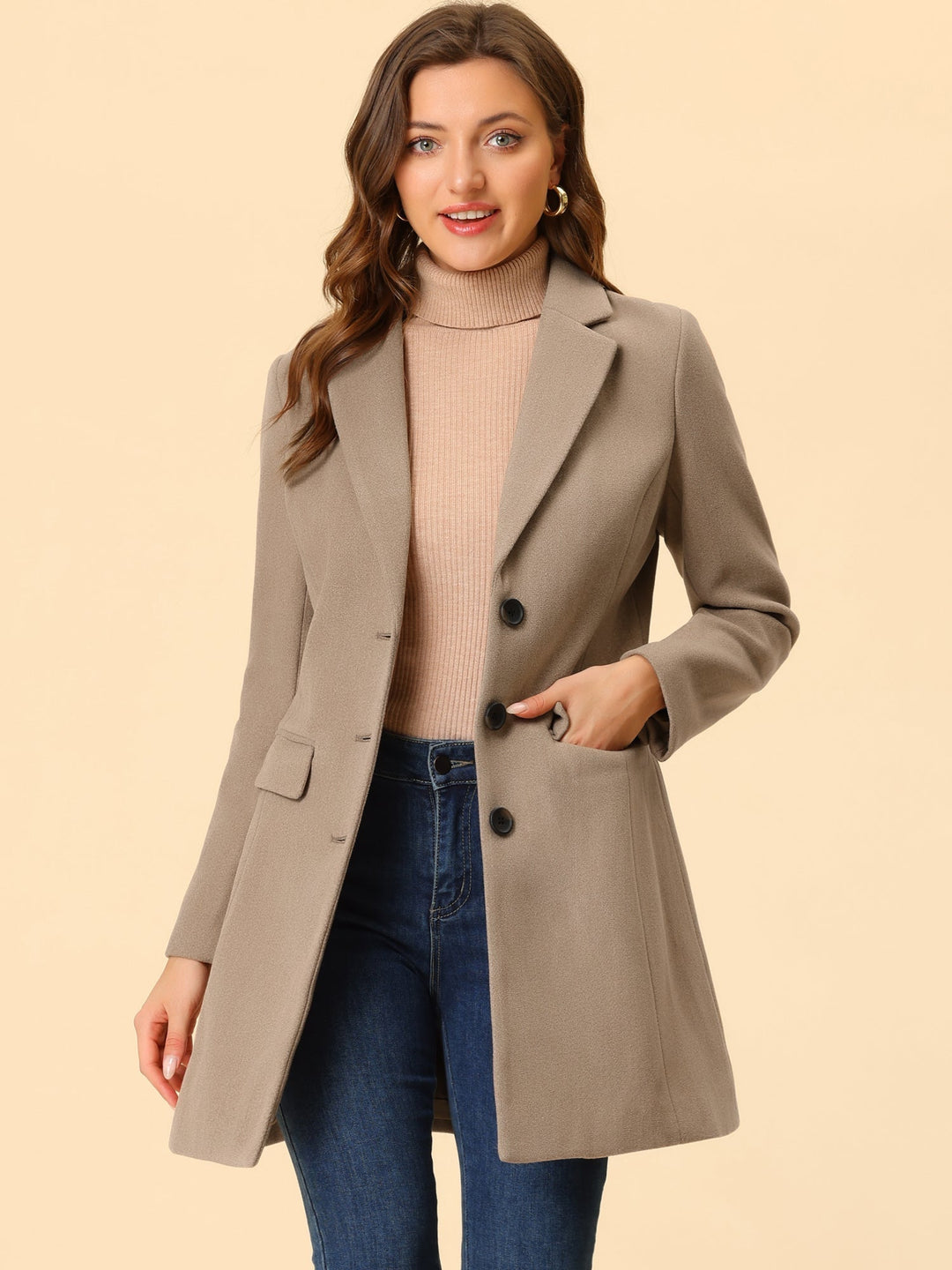 Bertille classic tailored coat with collar – image 23