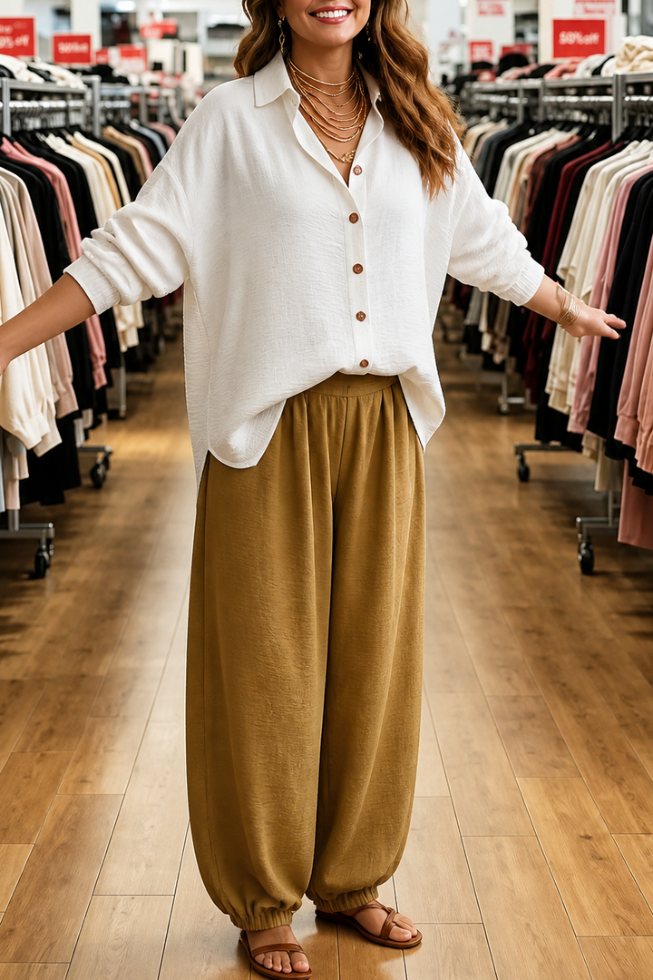 Valerie relaxed shirt and wide leg trousers set – image 10