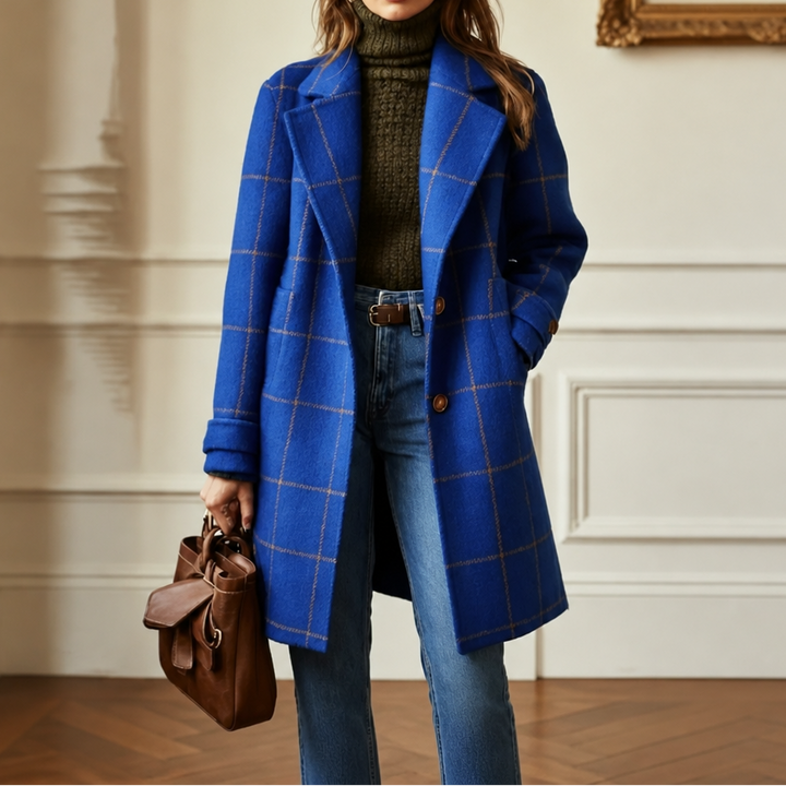 Imelda Elegant Oversized Plaid Wool Look Coat - image 13