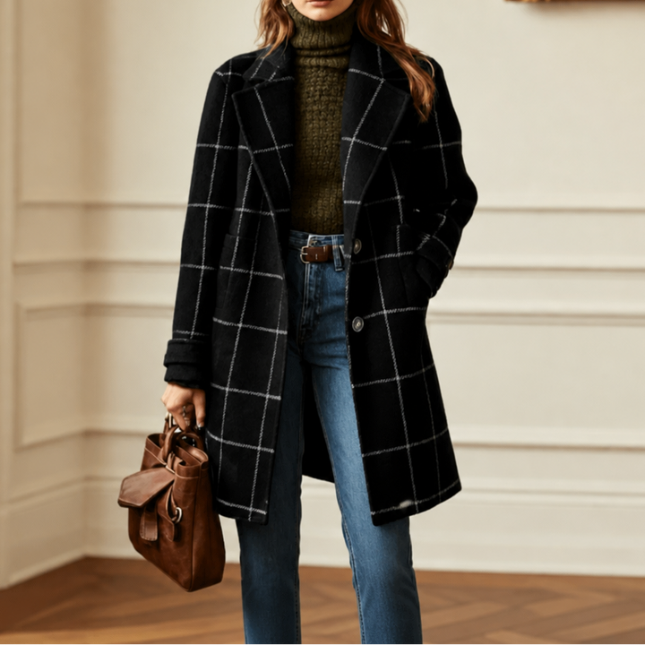 Imelda Elegant Oversized Plaid Wool Look Coat - image 14