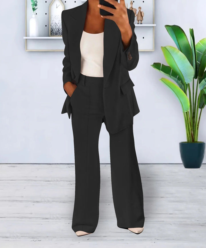 Dulcie stretch trouser suit with tailored blazer – image 2