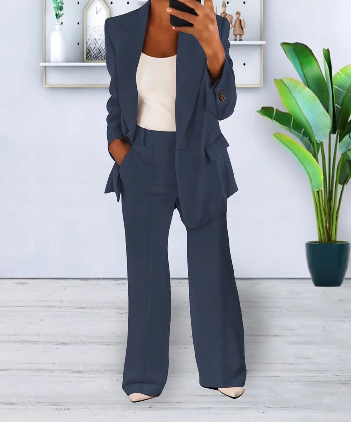 Dulcie stretch trouser suit with tailored blazer