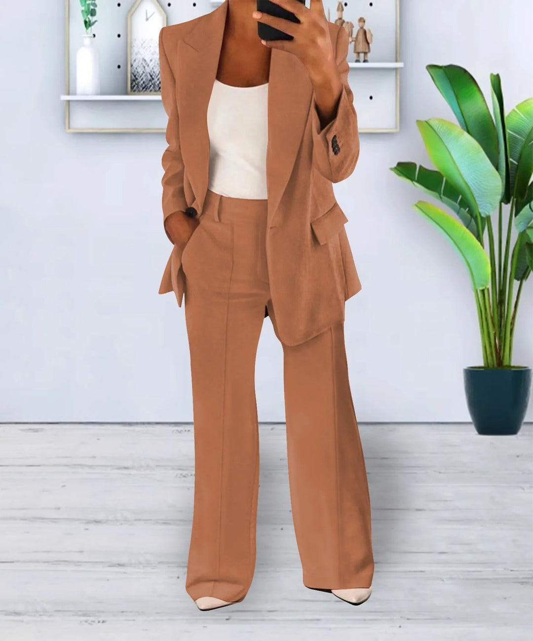 Dulcie stretch trouser suit with tailored blazer – image 8