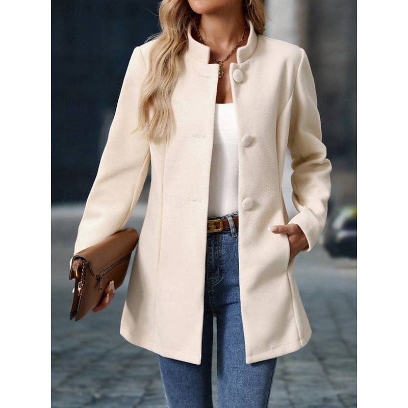 Millie short coat with stand collar