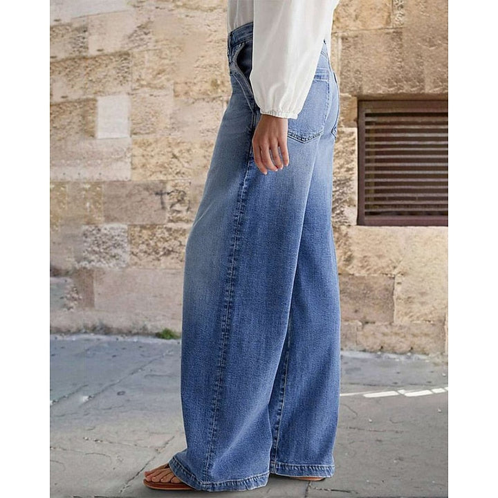 Marianne | Elegant Mid Rise Wide Leg Jeans