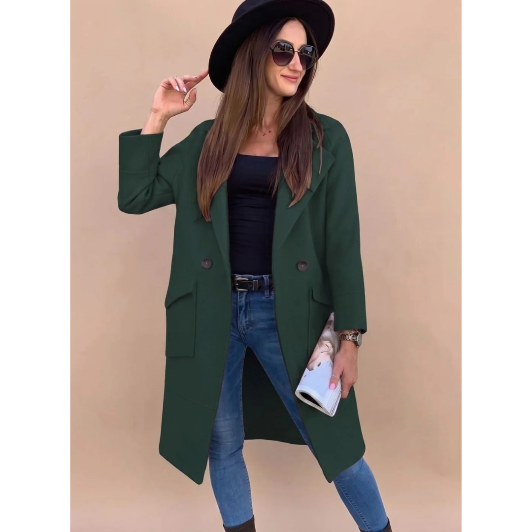 Wiebke longline trench coat in black