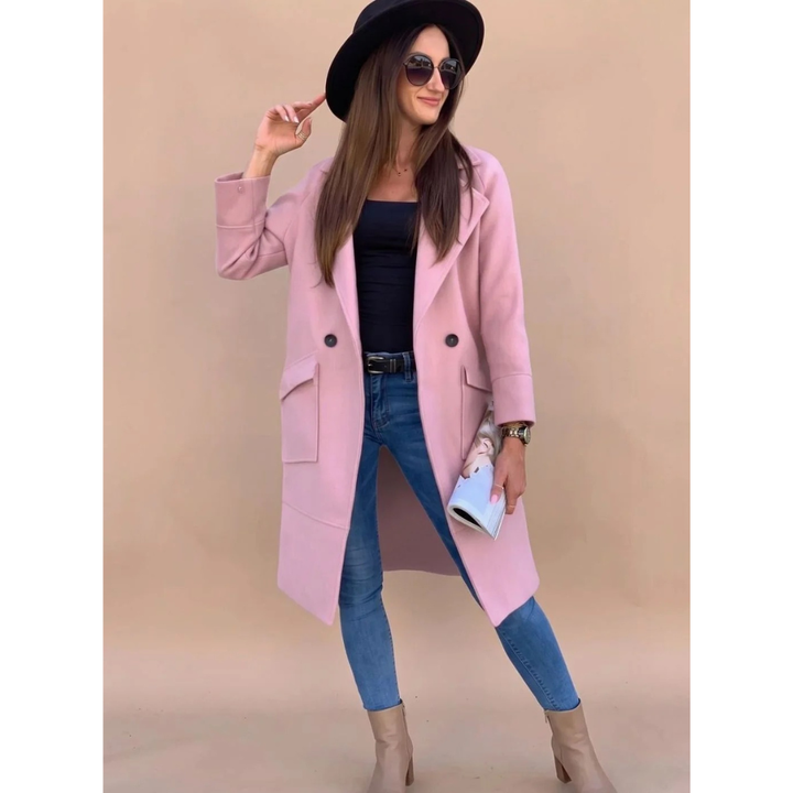 Wiebke longline trench coat in sky blue