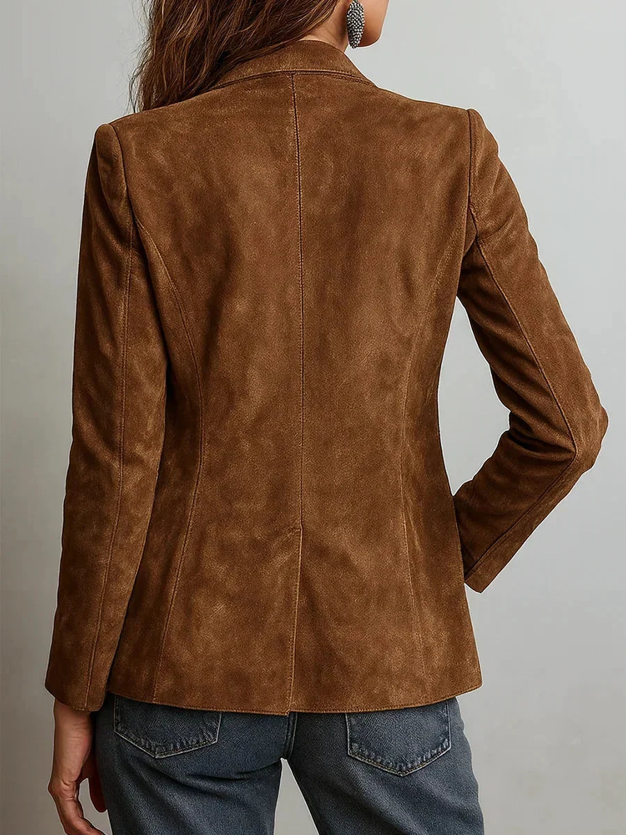 Aphra buttoned faux suede blazer – image 2