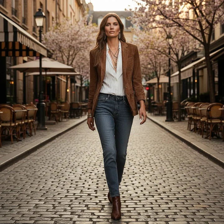 Aphra buttoned faux suede blazer – image 6