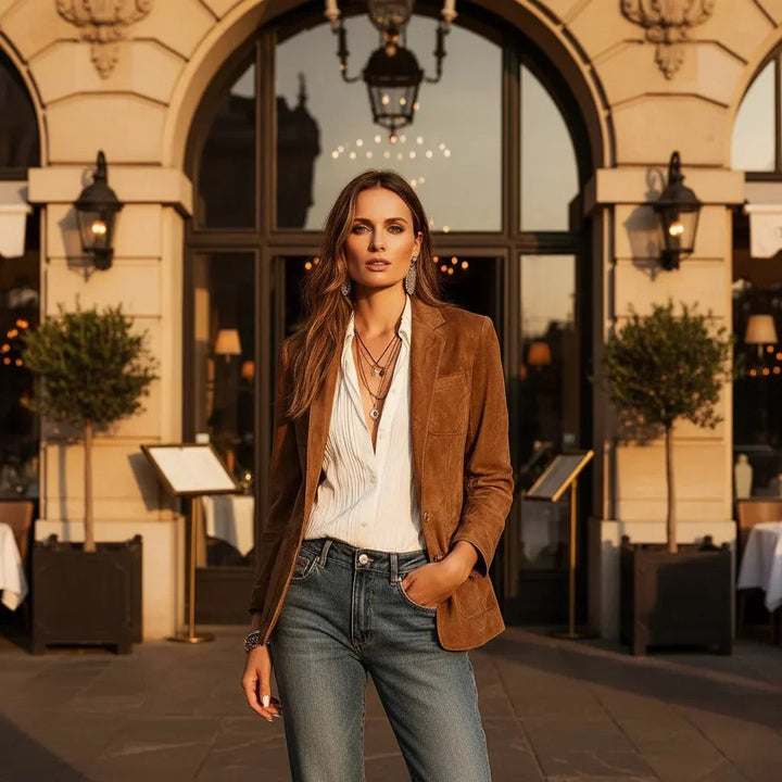 Aphra buttoned faux suede blazer – image 7
