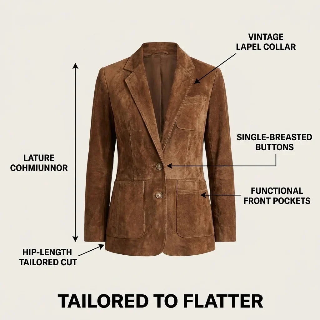 Aphra buttoned faux suede blazer – image 9