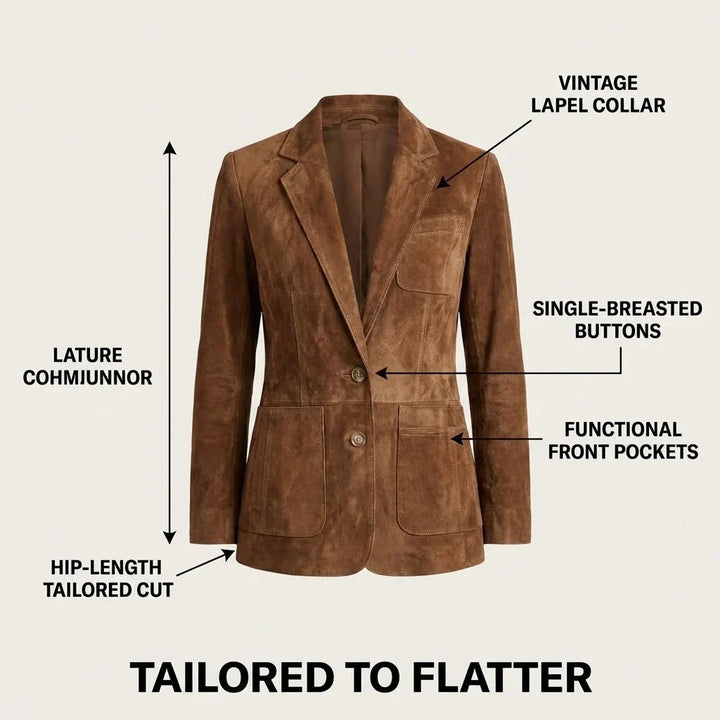 Aphra buttoned faux suede blazer – image 9