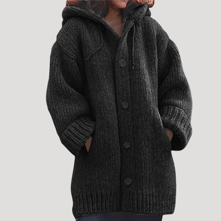 Hortense chunky knit wool blend coat with pockets – image 2