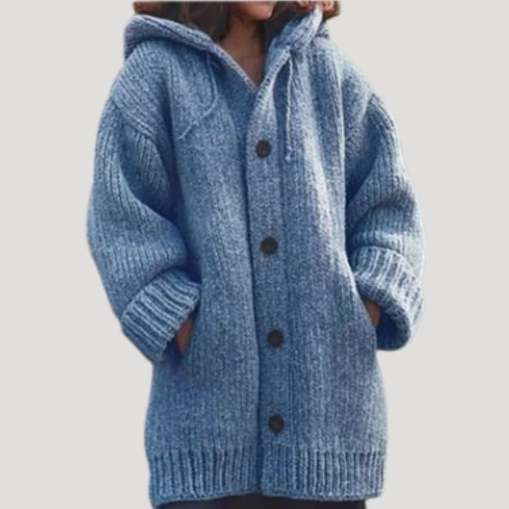Hortense chunky knit wool blend coat with pockets – image 3