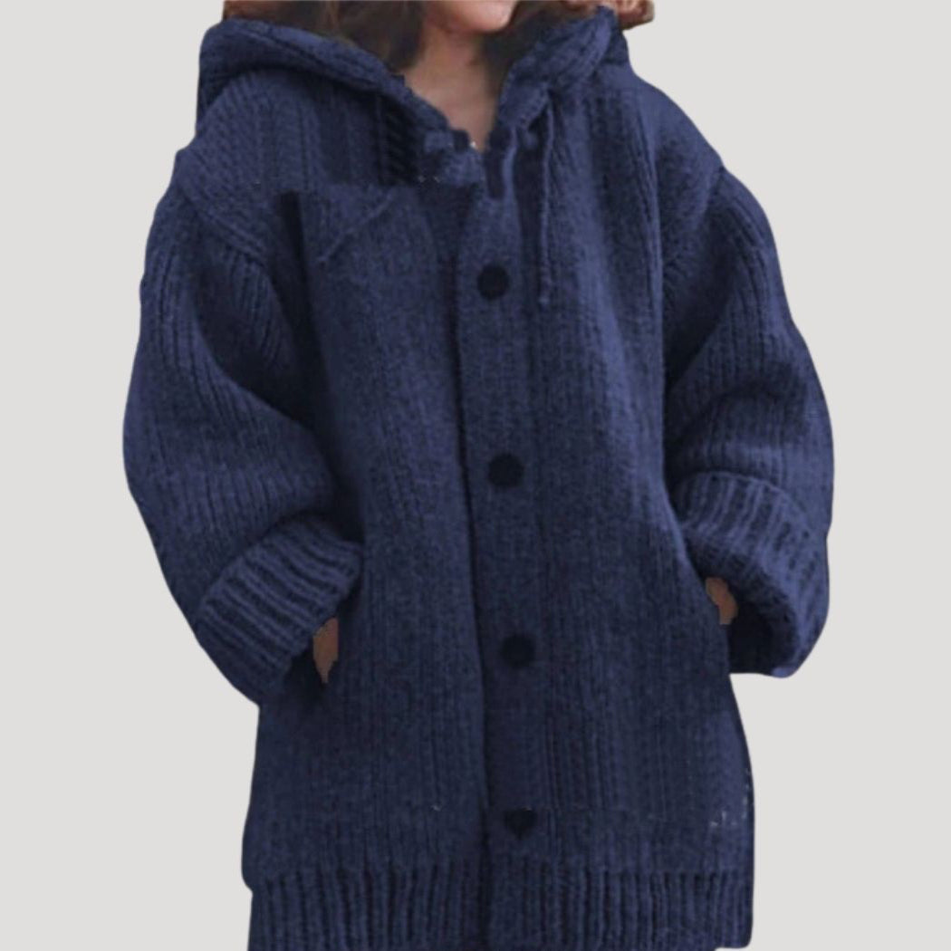 Hortense chunky knit wool blend coat with pockets – image 4