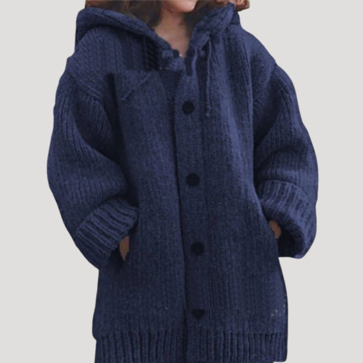 Hortense chunky knit wool blend coat with pockets – image 4
