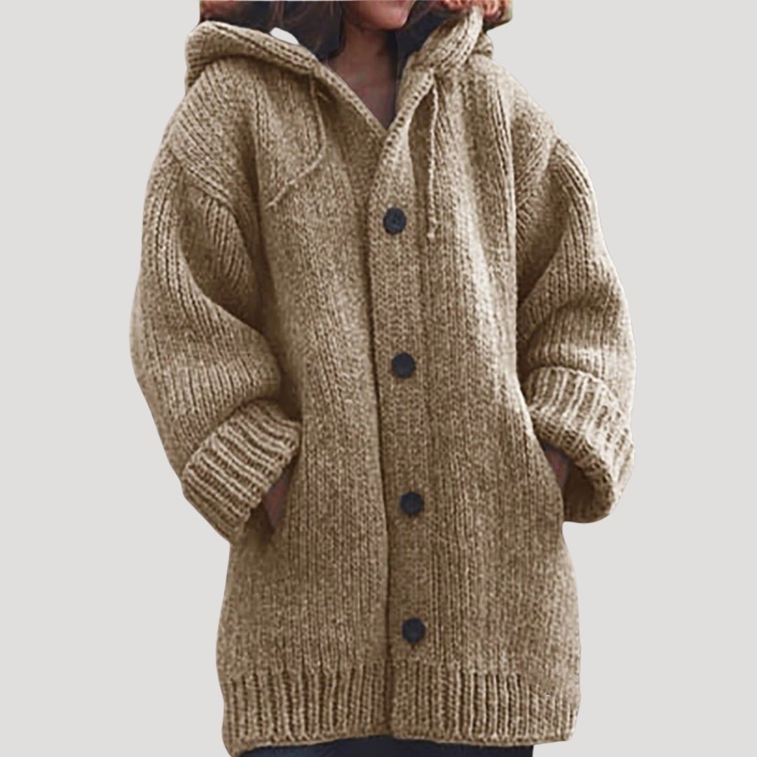Hortense chunky knit wool blend coat with pockets – image 5