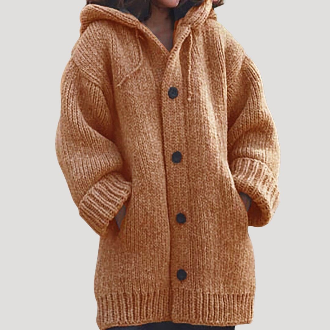 Hortense chunky knit wool blend coat with pockets – image 7
