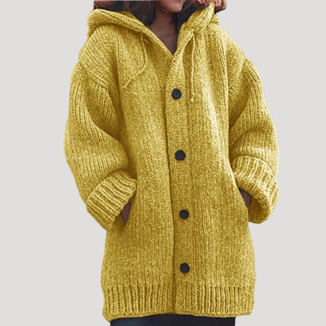 Hortense chunky knit wool blend coat with pockets – image 8