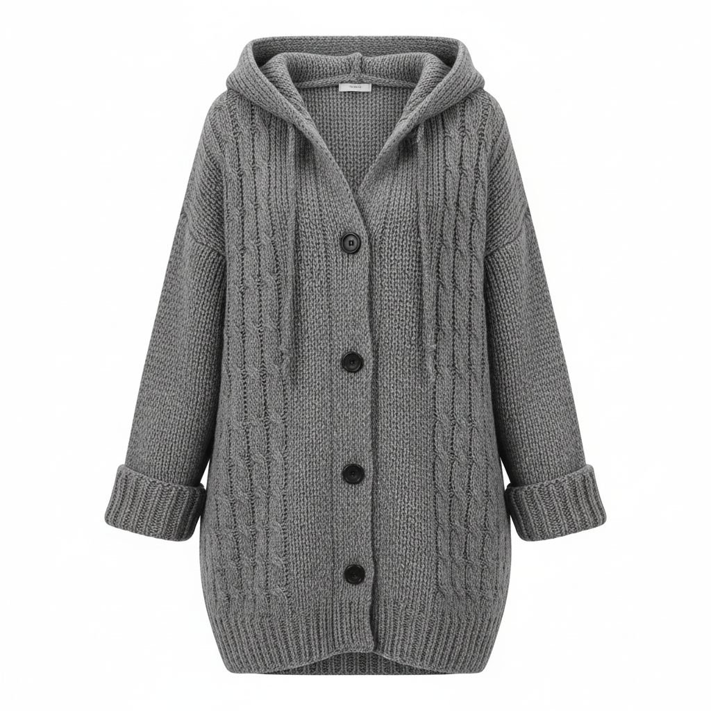 Hortense chunky knit wool blend coat with pockets – image 9