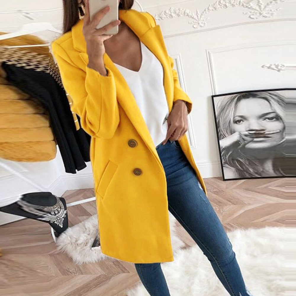 Talia classic collared button coat