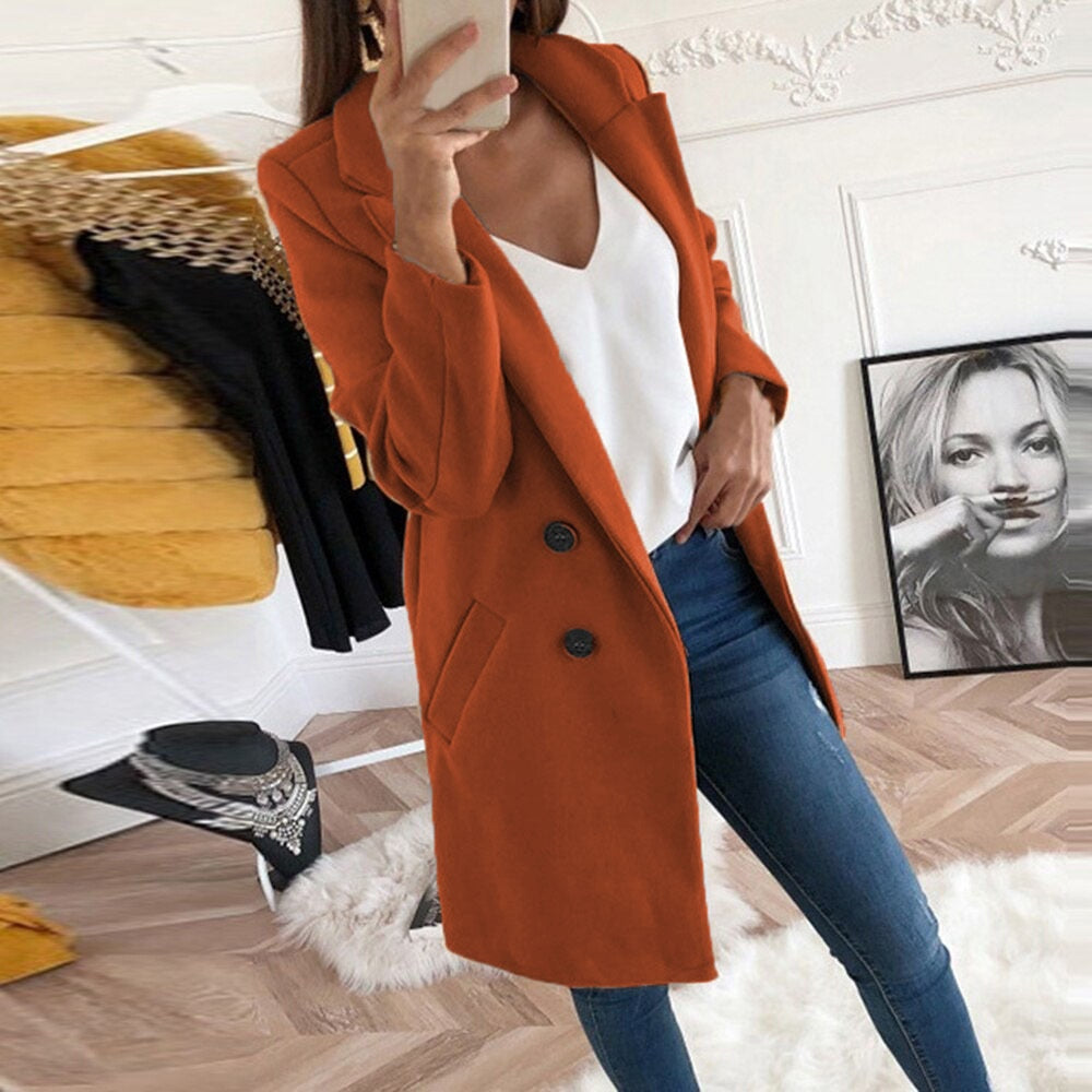Talia classic collared button coat – image 2
