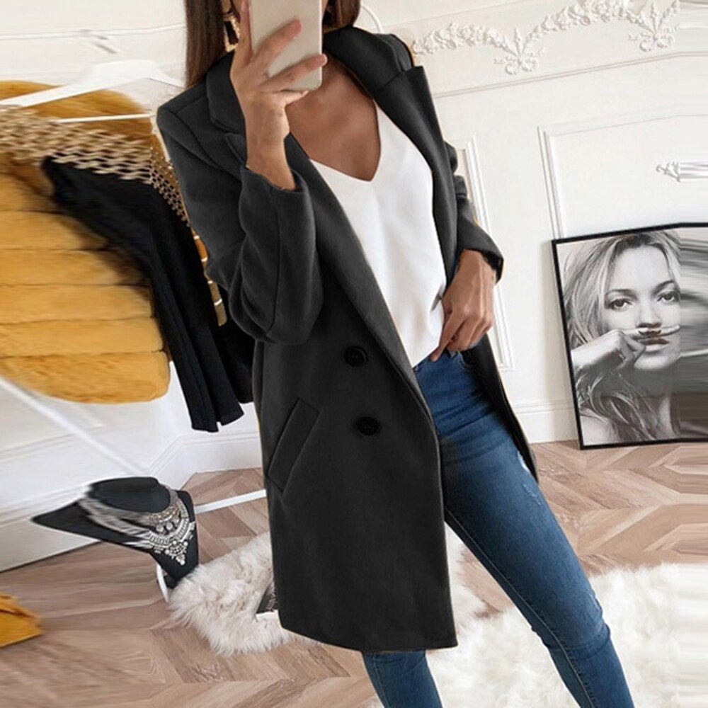 Talia classic collared button coat – image 3