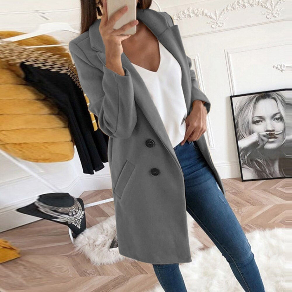 Talia classic collared button coat – image 7