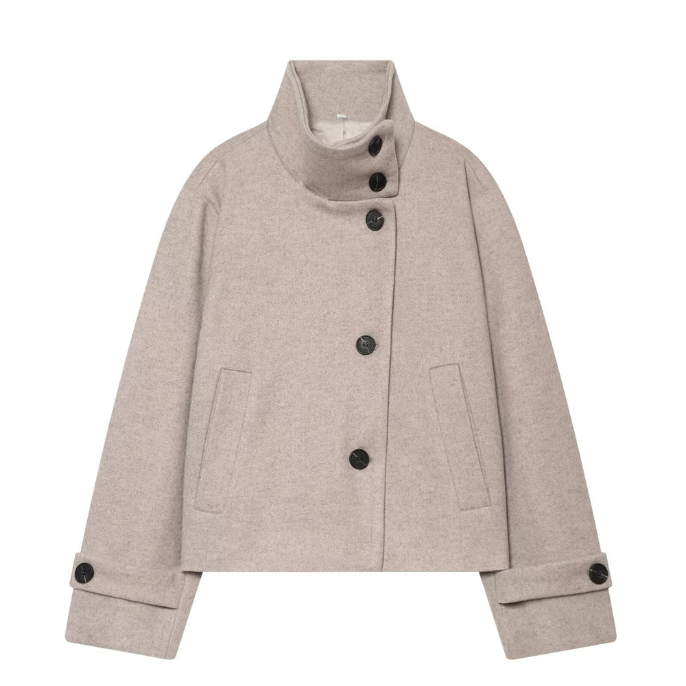 Peony cropped stand collar coat – image 2