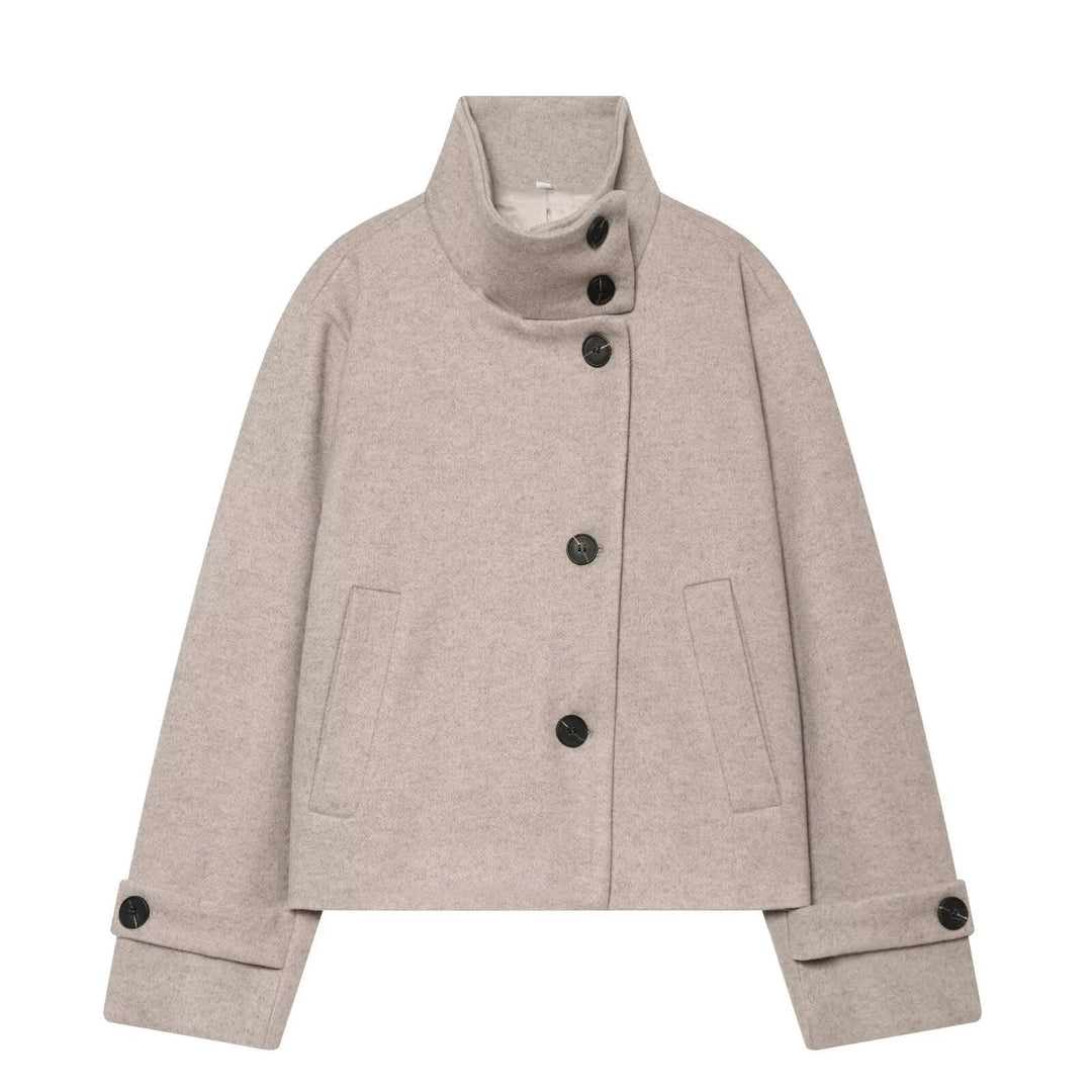 Peony cropped stand collar coat – image 2