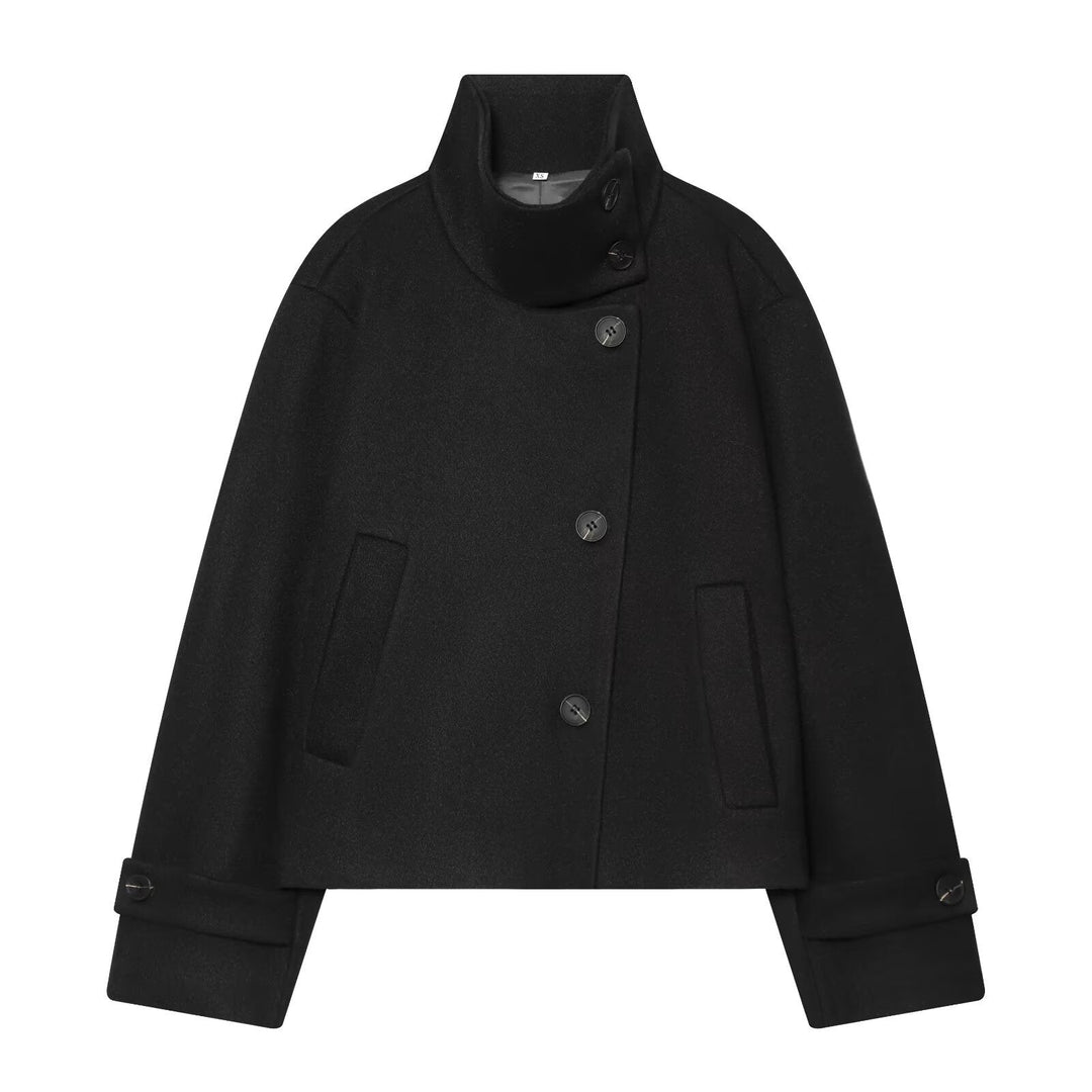 Peony cropped stand collar coat – image 6