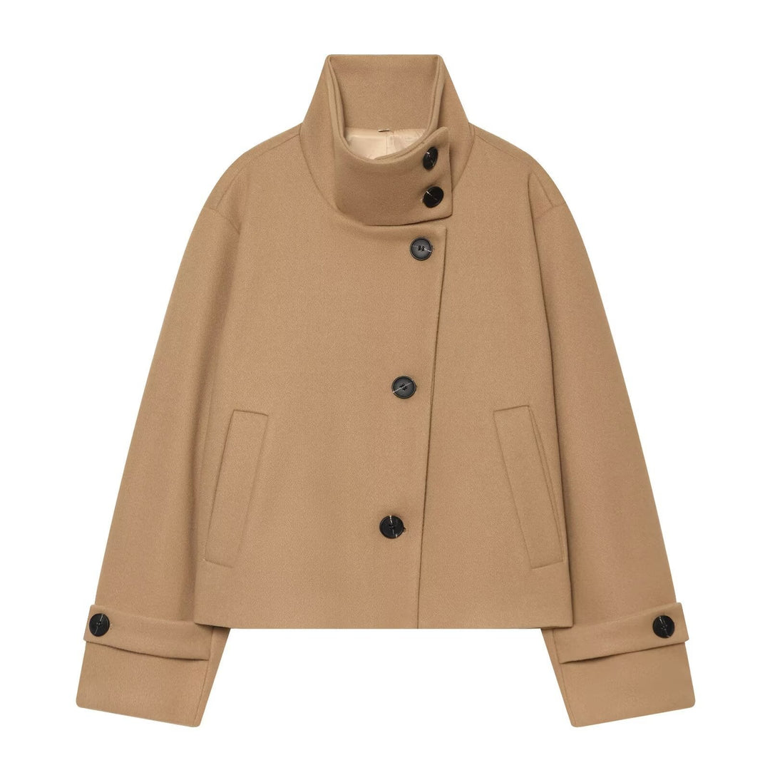 Peony cropped stand collar coat – image 7