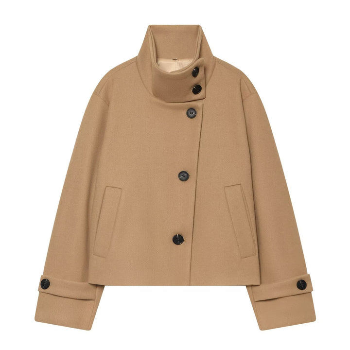 Peony cropped stand collar coat – image 7